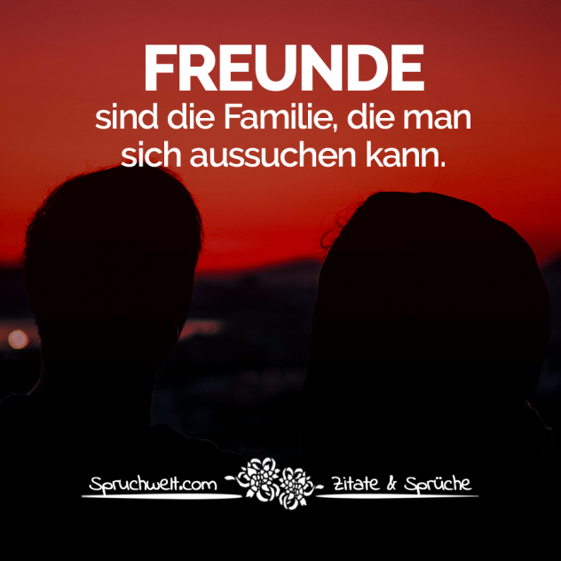 Freunde sind die Familie, die man sich aussuchen kann - Familien Sprüche