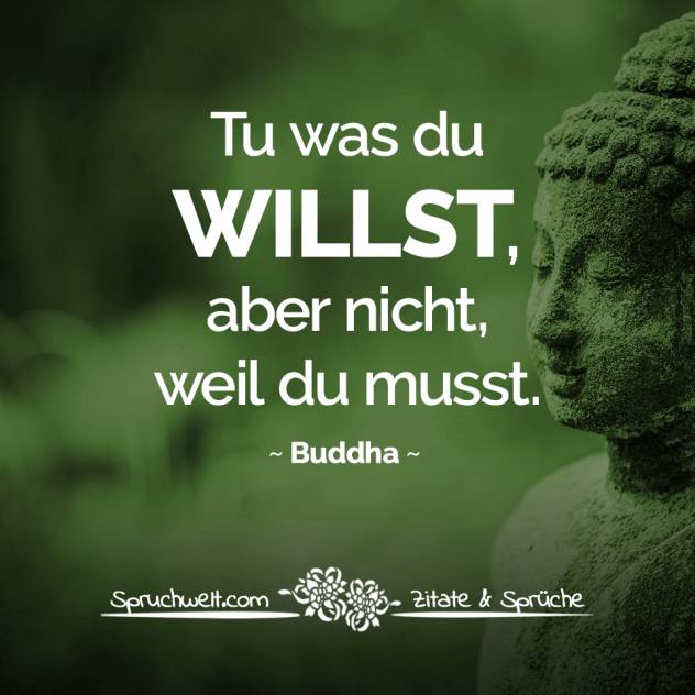 Tu was du willst, aber nicht, weil du musst - Buddha Zitate