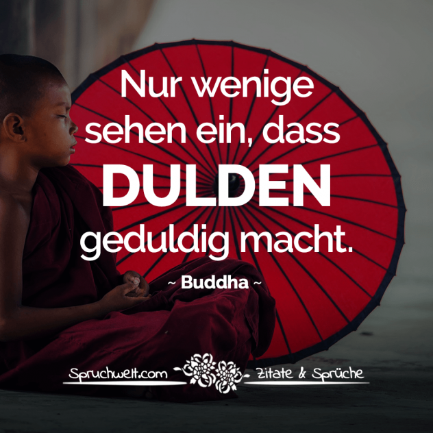 Nur wenige sehen ein, dass Dulden geduldig macht - Buddha Zitate