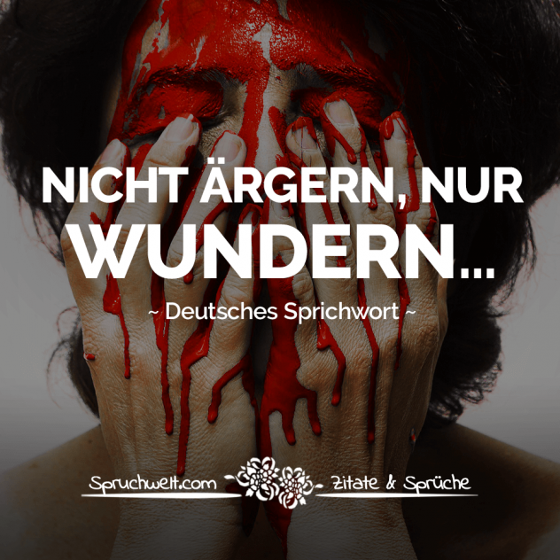 Nicht ärgern, nur wundern… - Deutsches Sprichwort