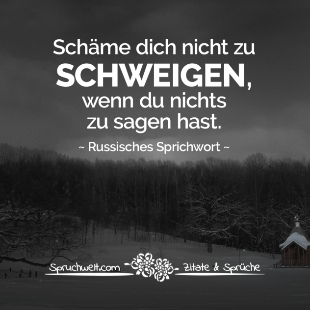 Schäme dich nicht zu schweigen, wenn du nichts zu sagen hast - Traurige Zitate & Melancholische Sprüche - Schwermut