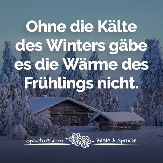 Ohne die Kälte des Winters gäbe es die Wärme des Frühlings nicht - Kurze Wintersprüche & winterliche Zitate