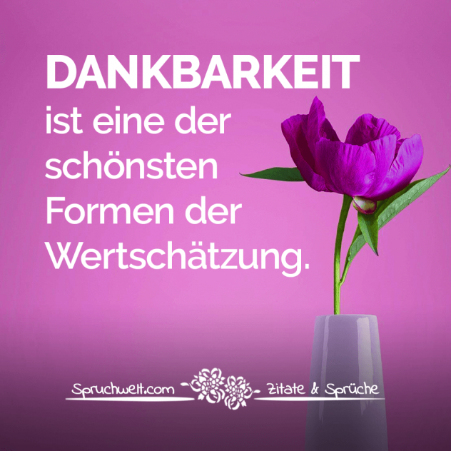 Dankbarkeit ist eine der schönsten Formen der Wertschätzung - Neue Sprüche, Spruchbilder & Zitate » Spruch des Tages