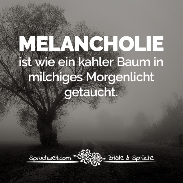 Melancholie ist wie ein kahler Baum in milchiges Morgenlicht getaucht - Melancholische Sprüche & Zitate