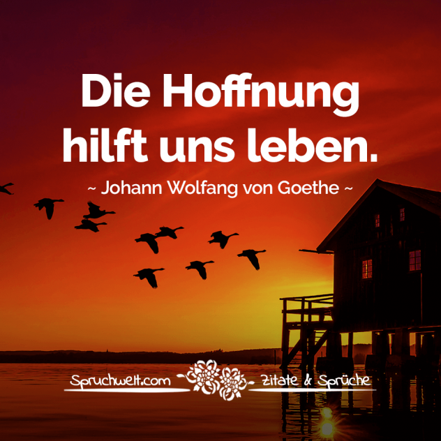 Die Hoffnung hilft uns leben - Goethe Zitate