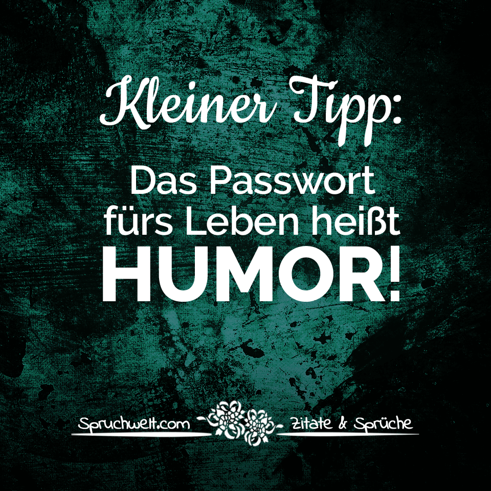 Kleiner Tipp Das Passwort Fürs Leben Heißt Humor Sprüche über Das