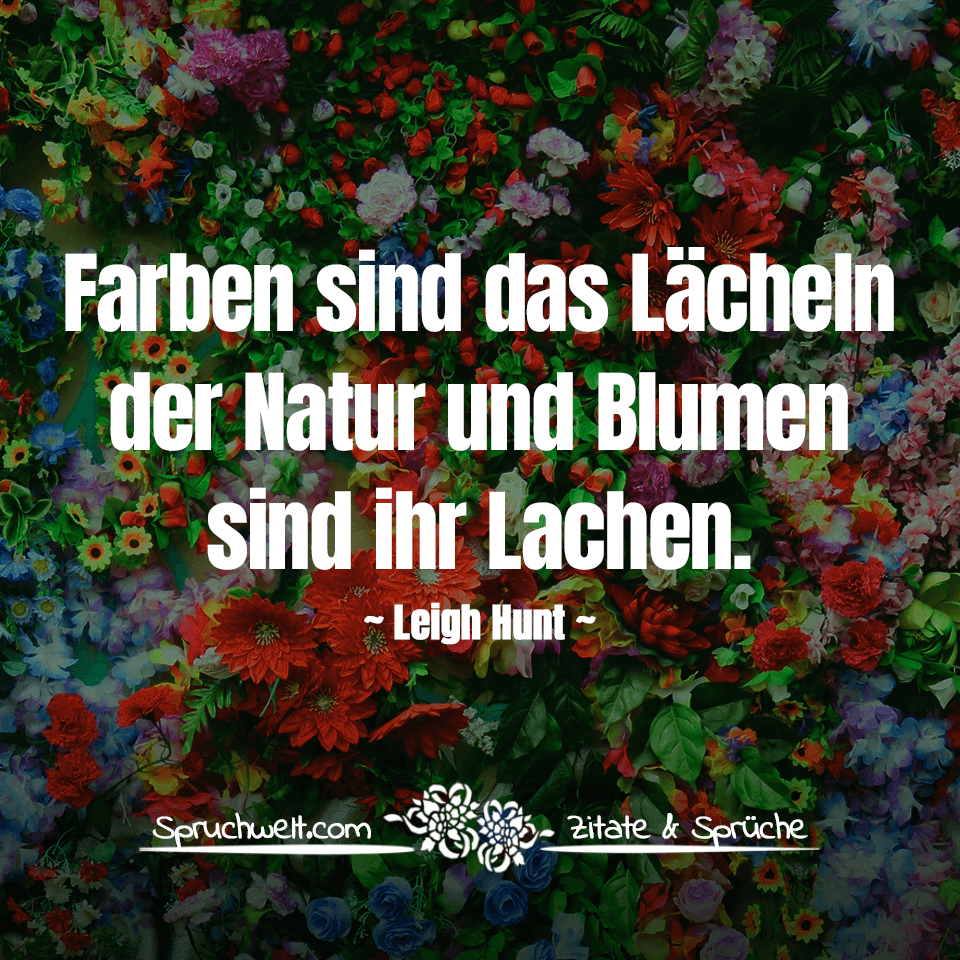 Farben sind das Lächeln der Natur und Blumen sind ihr Lachen - Zitat Leigh Hunt